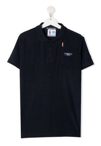 North Sails Kids TEEN logo-patch cotton polo shirt - Blu