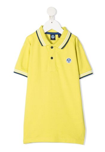 North Sails Kids embroidered-logo cotton polo shirt - Giallo