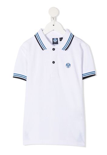 North Sails Kids embroidered-logo cotton polo shirt - Bianco