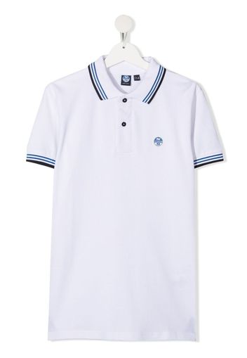North Sails Kids TEEN embroidered-logo cotton polo shirt - Bianco