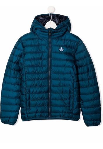 North Sails Kids logo-patch padded jacket - Blu