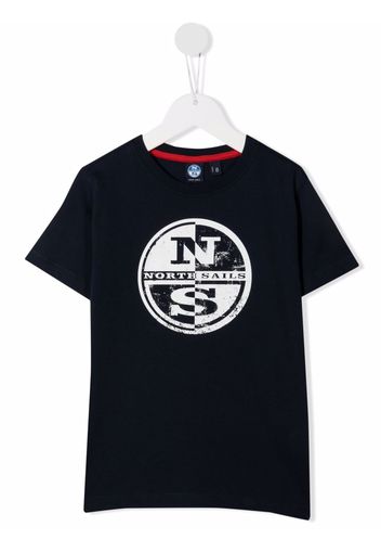 North Sails Kids logo-print T-shirt - Blu