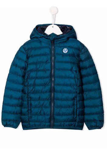 North Sails Kids logo-patch padded jacket - Blu