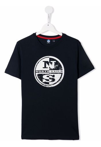 North Sails Kids logo-print T-shirt - Blu