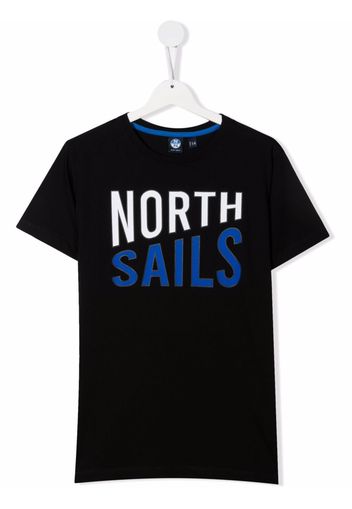 North Sails Kids logo-print T-shirt - Nero