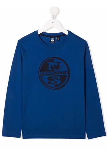 North Sails Kids logo-print T-shirt - Blu