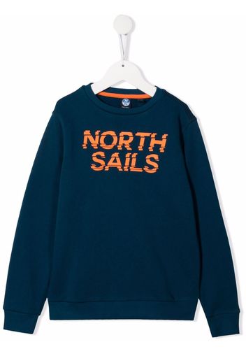 North Sails Kids logo-print sweatshirt - Blu