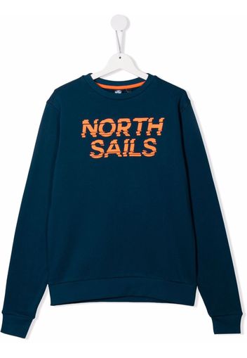 North Sails Kids logo-print sweatshirt - Blu