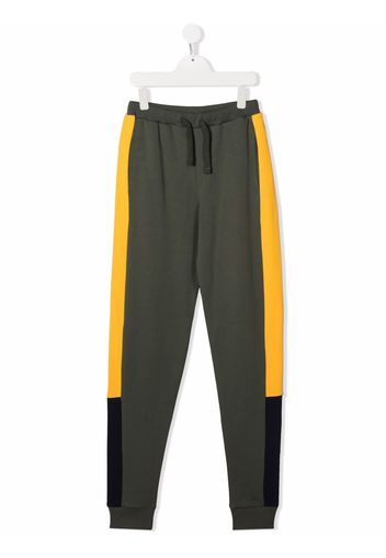 North Sails Kids TEEN colour-block organic cotton track pants - Verde