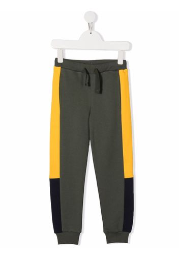 North Sails Kids colour-block cotton track pants - Verde