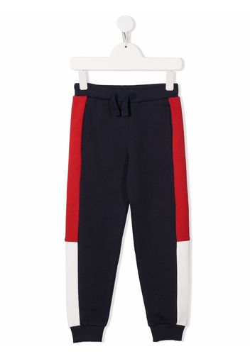 North Sails Kids colour-block cotton track pants - Blu