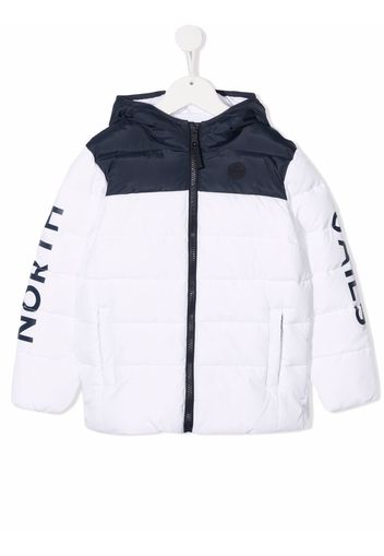 North Sails Kids logo-print sleeve jacket - Bianco