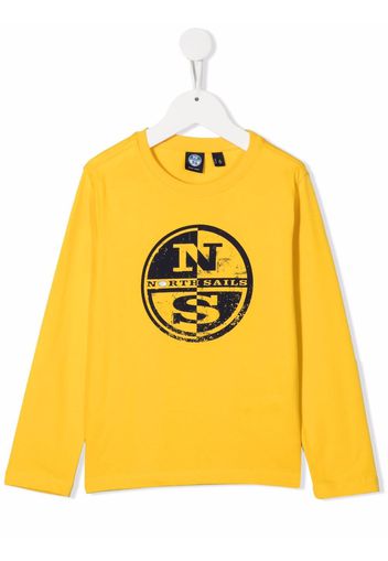 North Sails Kids logo-print T-shirt - Giallo