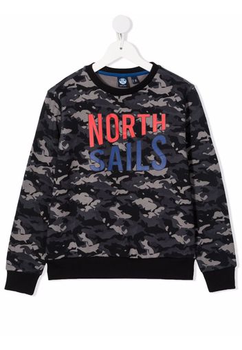 North Sails Kids logo-print sweatshirt - Grigio