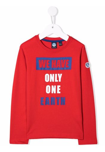 North Sails Kids organic cotton slogan T-shirt - Rosso