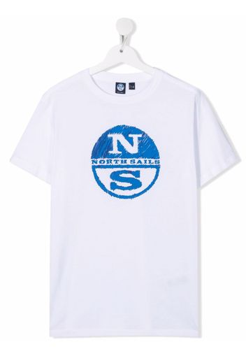 North Sails Kids logo-print T-shirt - Bianco