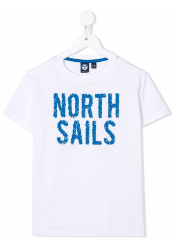 North Sails Kids logo-print T-shirt - Bianco