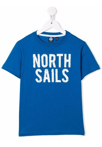 North Sails Kids logo-print T-shirt - Blu