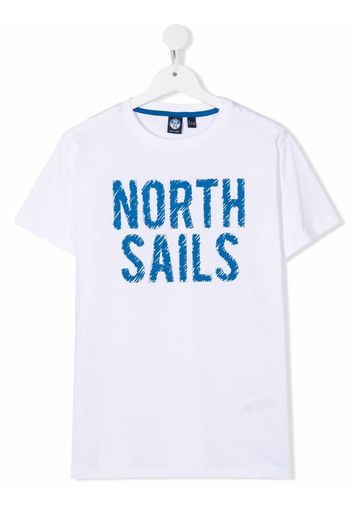 North Sails Kids logo-print T-shirt - Bianco