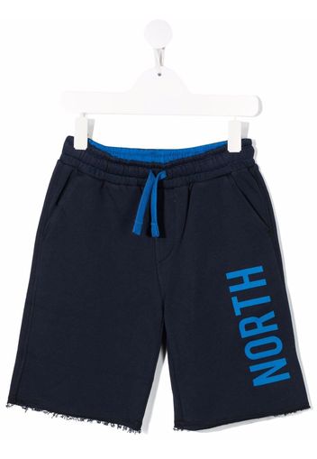 North Sails Kids logo-print track shorts - Blu