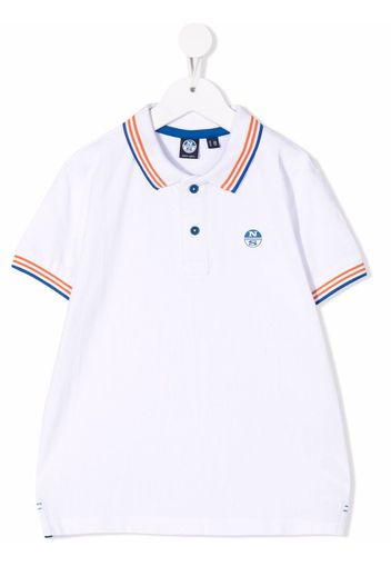 North Sails Kids stripe-trimmed polo shirt - Bianco