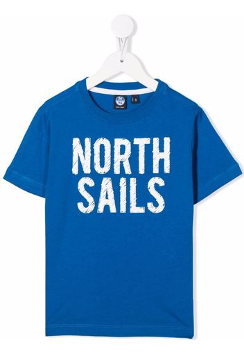 North Sails Kids cotton logo-print T-shirt - Blu