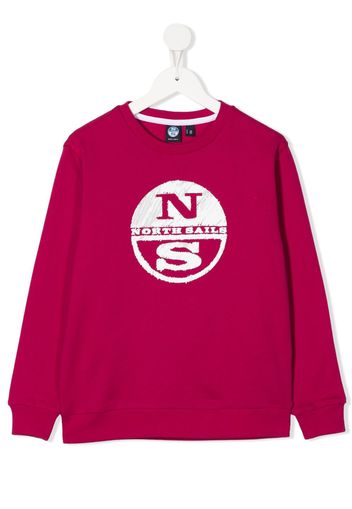 North Sails Kids logo print sweatshirt - Rosso