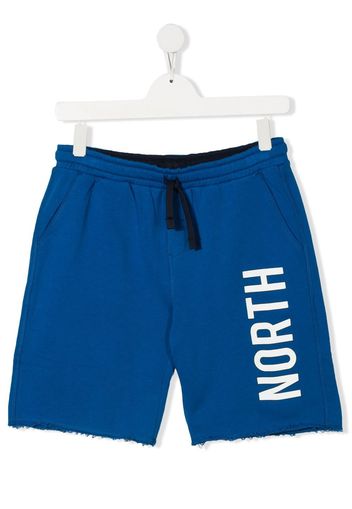 North Sails Kids TEEN logo-print cotton shorts - Blu