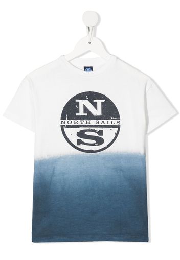 North Sails Kids ombré logo-print T-shirt - Bianco