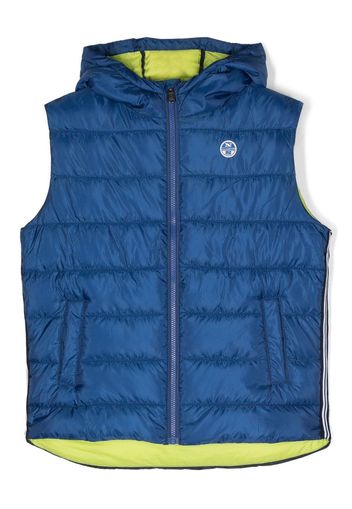 North Sails Kids TEEN colour-block hooded padded gilet - Blu