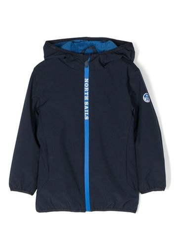 North Sails Kids logo-print hooded jacket - Blu