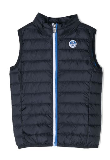 North Sails Kids zip-up padded gilet - Blu