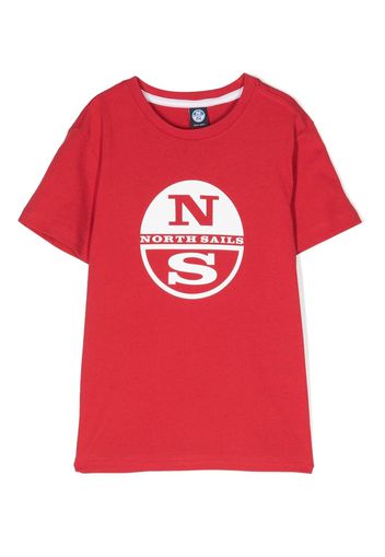 North Sails Kids logo-print cotton T-shirt - Rosso