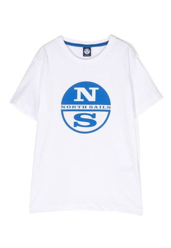 North Sails Kids logo-print cotton T-shirt - Bianco