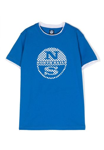 North Sails Kids logo-print cotton T-shirt - Blu