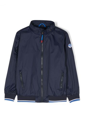 North Sails Kids logo-patch hooded jacket - Blu