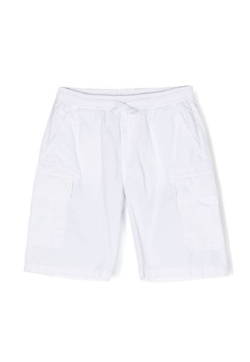 North Sails Kids drawstring stretch-cotton cargo shorts - Bianco