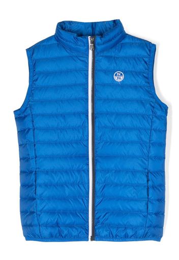 North Sails Kids logo-patch mock-neck gilet - Blu