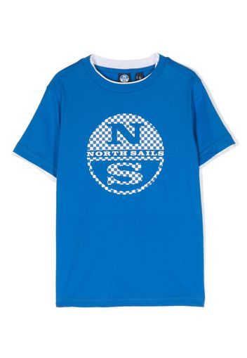 North Sails Kids logo-print cotton T-shirt - Blu