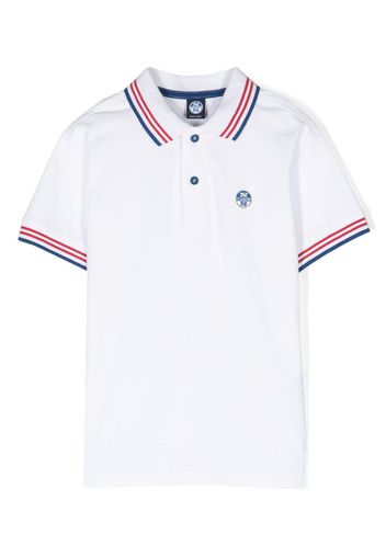 North Sails Kids stripe-detailing cotton polo shirt - Bianco