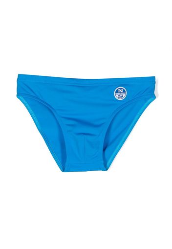 North Sails Kids logo-patch swim trunks - Blu