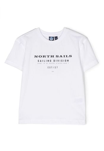 North Sails Kids logo-print cotton T-shirt - Bianco