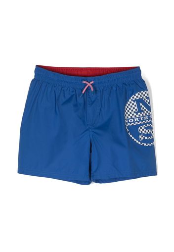 North Sails Kids logo-print swim shorts - Blu