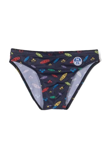 North Sails Kids graphic-print swim trunks - Blu