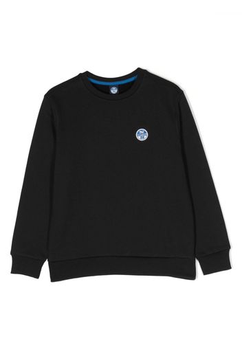 North Sails Kids logo-print cotton sweatshirt - Nero