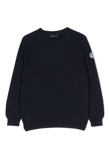 North Sails Kids logo-patch crew-neck jumper - Blu