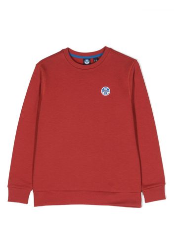 North Sails Kids logo-print cotton sweatshirt - Rosso