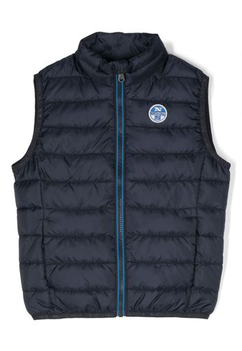 North Sails Kids logo-patch padded gilet - Blu