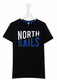 North Sails Kids logo-print T-shirt - Nero