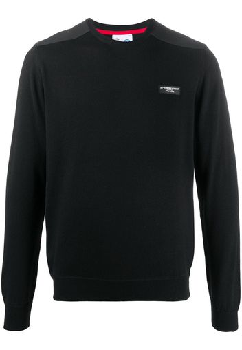 panelled logo patch jumper